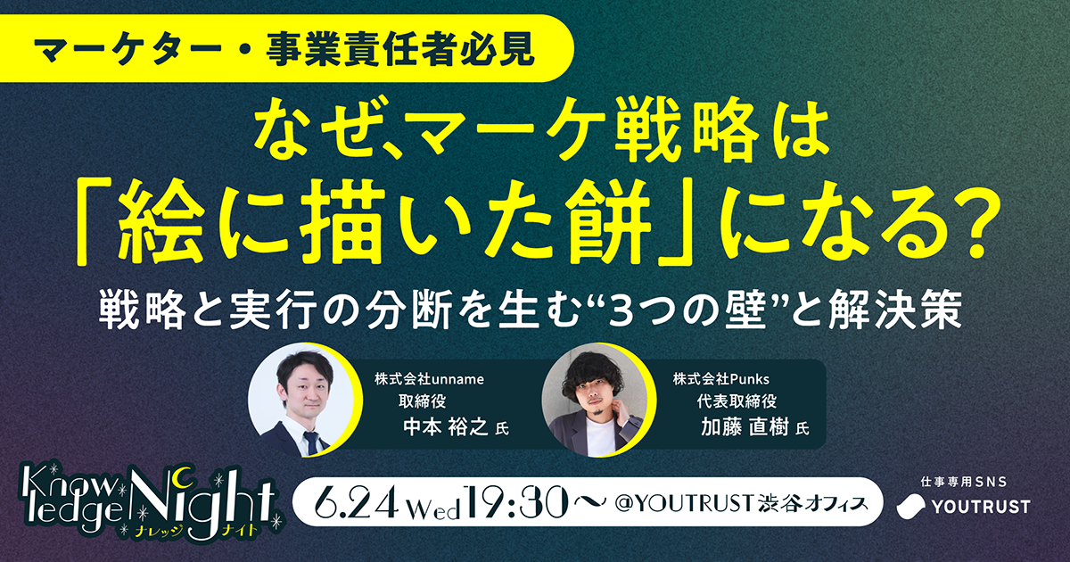 ナレッジナイト｜なぜマーケ戦略は絵に描いた餅になる？戦略と実行の分断を生む"3つの壁"と解決策